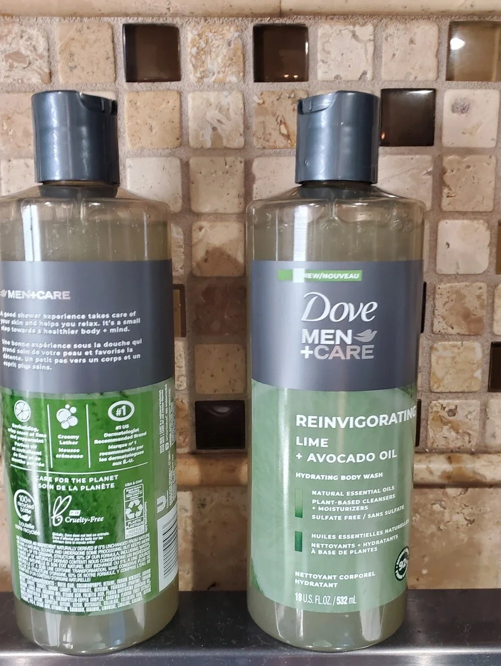 2 Pack Dove Men + Care Reinvigorating Lime + Avocado Oil Body Wash NEW NO TAGS